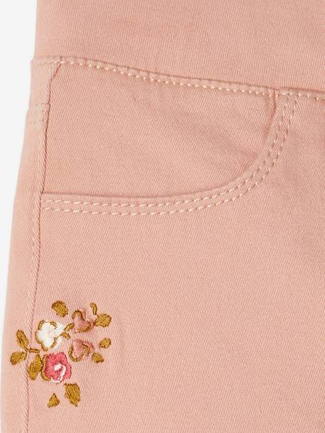 Tregging brodé MorphologiK Fin fille rose poudré+vert sauge 3 - vertbaudet enfant 