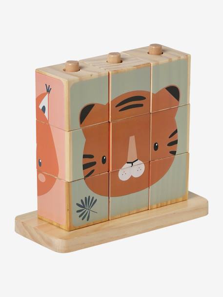 Puzzle de cubes à empiler en bois FSC® bois 1 - vertbaudet enfant 