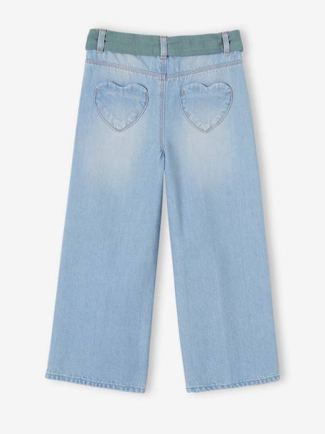 Jean large et sa ceinture en gaze de coton fille longueur chevilles double stone+stone 5 - vertbaudet enfant 