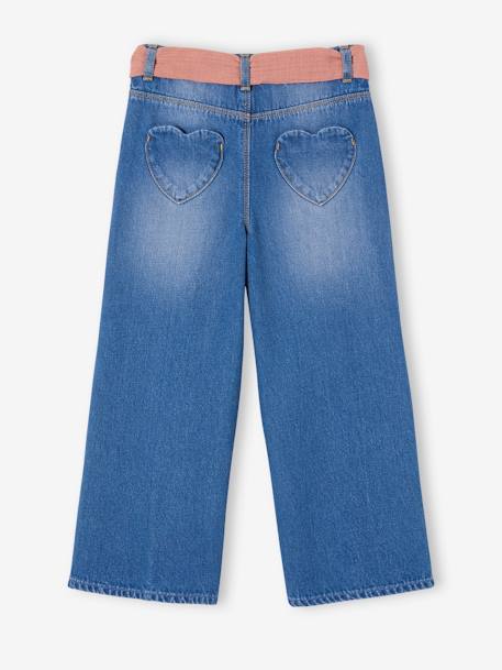 Jean large et sa ceinture en gaze de coton fille longueur chevilles double stone+stone 15 - vertbaudet enfant 