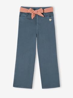 Pantalon évasé fille avec ceinture en gaze de coton  - vertbaudet enfant