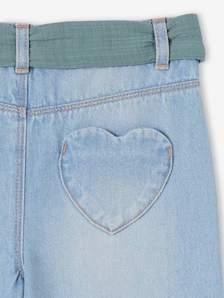 Jean large et sa ceinture en gaze de coton fille longueur chevilles double stone+stone 7 - vertbaudet enfant 