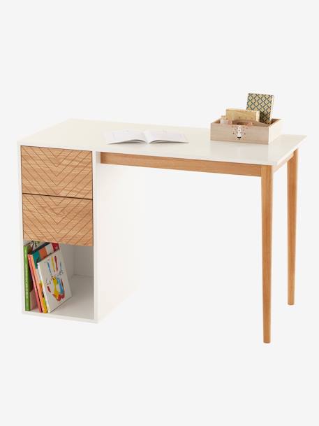 Bureau ligne CHEVRONS blanc/bois 2 - vertbaudet enfant 