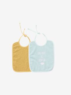 -Lot de 2 bavoirs bébé en gaze de coton