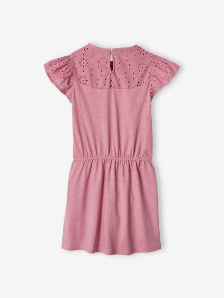 Robe fille détails en broderie anglaise blush foncé+mauve+rose pâle+vert d'eau 5 - vertbaudet enfant 