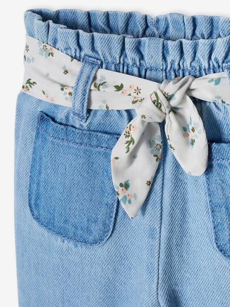 Jean large en denim bébé ceinture en tissu denim bleached 5 - vertbaudet enfant 