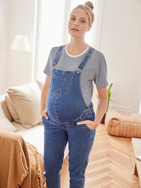 Salopette en jean coupe mom grossesse et allaitement denim brut 5 - vertbaudet enfant 