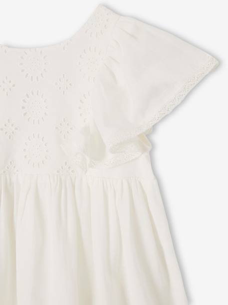 Robe de cérémonie détails broderie anglaise fille écru 6 - vertbaudet enfant 