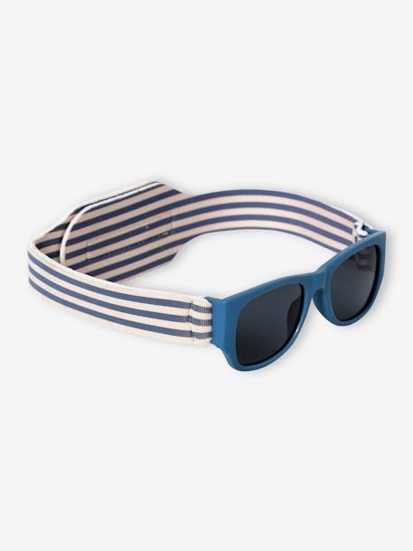 Lunettes de soleil à bandeau rayé bébé garçon bleu glacier 1 - vertbaudet enfant 