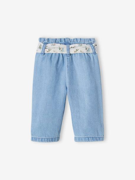 Jean large en denim bébé ceinture en tissu denim bleached 4 - vertbaudet enfant 