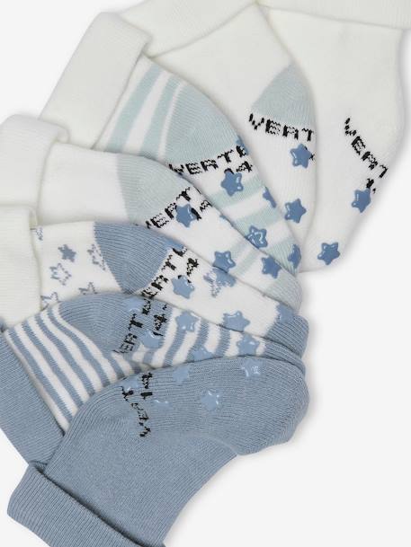 Lot de 7 paires de chaussettes 'étoiles et renard' bébé  BASICS bleu 4 - vertbaudet enfant 