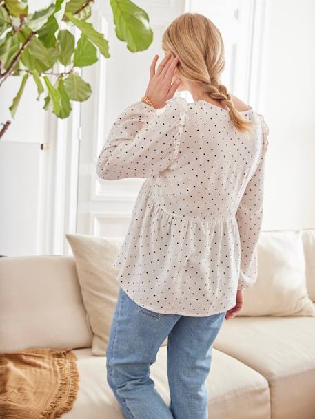 Blouse de grossesse et d'allaitement imprimé pois écru 2 - vertbaudet enfant 