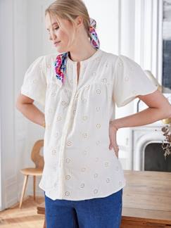 Blouse gaze de coton brodé grossesse et allaitement  - vertbaudet enfant