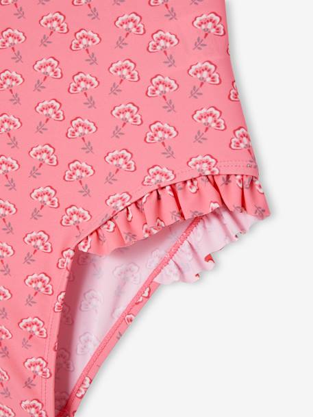 Maillot de bain 1 pièce imprimé et volanté fille rose bonbon 5 - vertbaudet enfant 