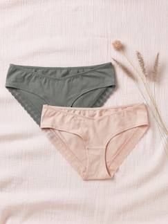 Vêtements de grossesse-Lingerie-Culotte, shorty-Lot de 2 shorties de grossesse coton stretch et dentelle