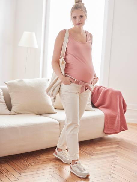 Pantalon mom de grossesse bandeau sans couture écru 3 - vertbaudet enfant 