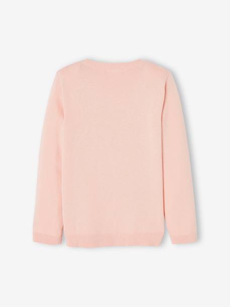 Pull Basics à message détails irisés fille rose 2 - vertbaudet enfant 