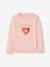 Pull Basics à message détails irisés fille rose 1 - vertbaudet enfant 