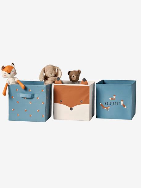 Lot de 3 bacs de rangement Renard Baby Fox lot bleu 1 - vertbaudet enfant 