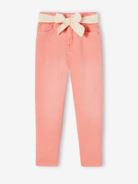 Fille-Pantalon-Pantalon Mom et sa ceinture en gaze de coton fille