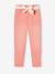 Pantalon Mom et sa ceinture en gaze de coton fille moutarde+pêche+rose+rouge+vert émeraude 11 - vertbaudet enfant 