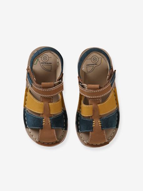 Sandales scratchées cuir enfant collection maternelle beige+lot bleu 4 - vertbaudet enfant 