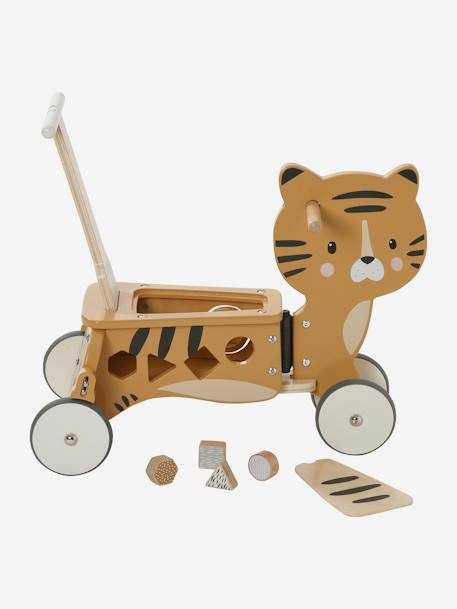 Porteur chariot de marche 2 en 1 en bois FSC® bois+rose 11 - vertbaudet enfant 