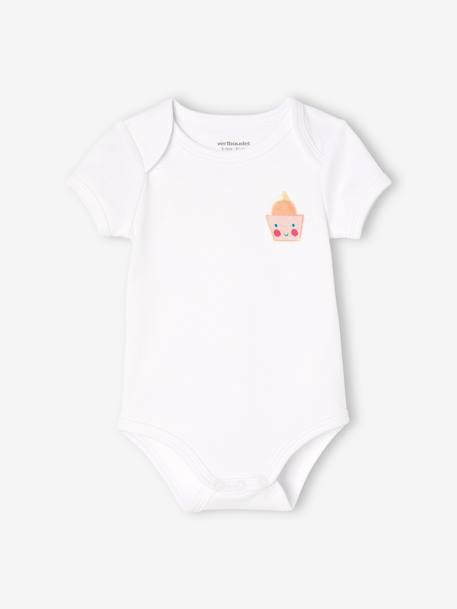 Lot de 3 bodies manches courtes bébé emmanchure américaine abricot poudré 5 - vertbaudet enfant 