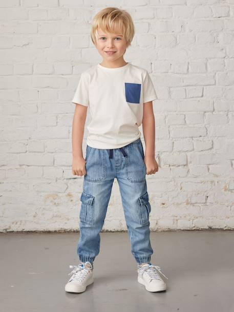 Pantalon battle denim garçon facile à enfiler double stone+stone 4 - vertbaudet enfant 