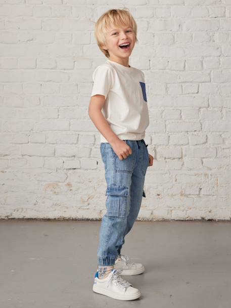 Pantalon battle denim garçon facile à enfiler double stone+stone 3 - vertbaudet enfant 