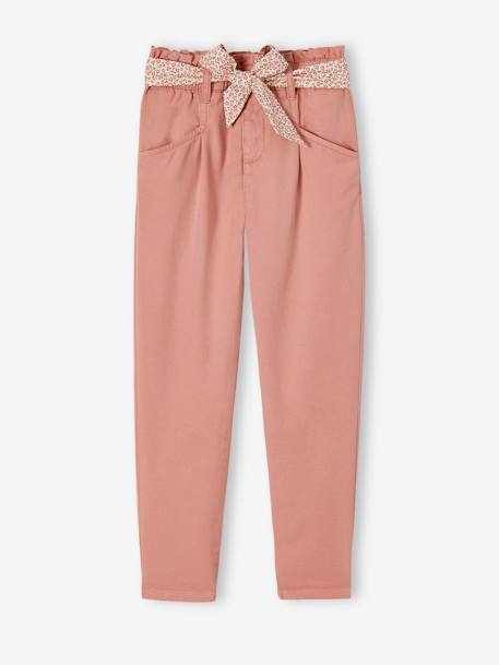 Pantalon paperbag fille avec ceinture foulard imprimée blush 3 - vertbaudet enfant 