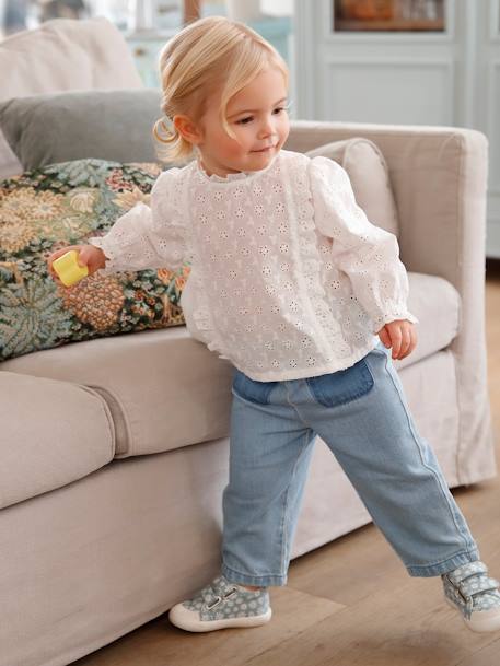 Blouse en broderie anglaise Bébé à volants  - vertbaudet enfant