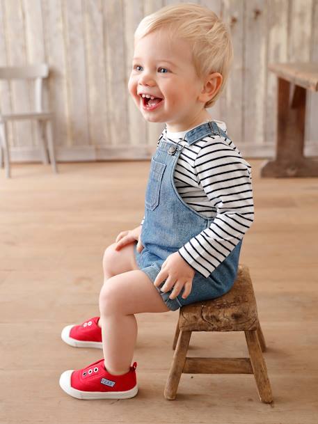 Salopette courte en denim bébé stone 2 - vertbaudet enfant 