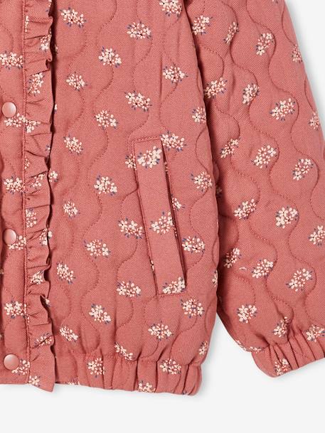 Blouson matelassée motifs fleurs fille tomette+vert imprimé 6 - vertbaudet enfant 