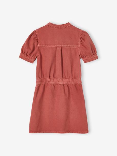 Robe zippée manches boules fille terracotta 2 - vertbaudet enfant 