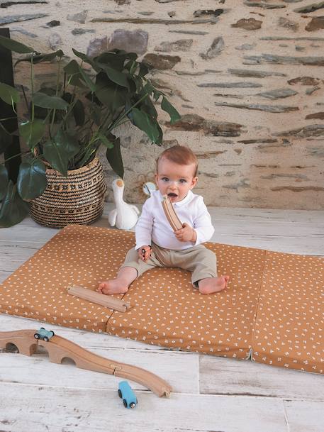 Matelas de voyage pliant bébé 60x120 cm CANDIDE Camel imprimé 5 - vertbaudet enfant 