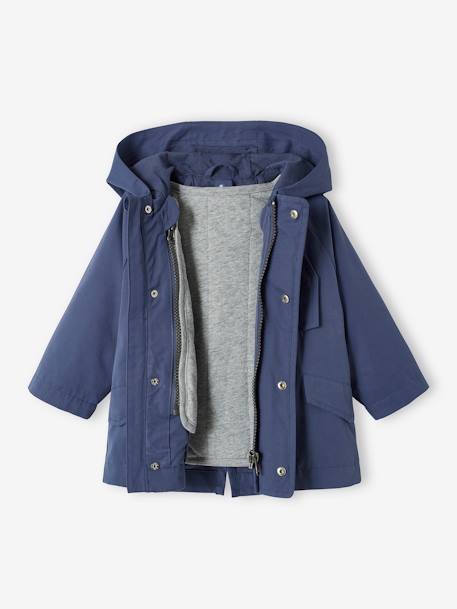 Parka 3 en 1 bébé avec blouson amovible en molleton bleu ardoise 12 - vertbaudet enfant 