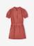 Robe zippée manches boules fille terracotta 1 - vertbaudet enfant 