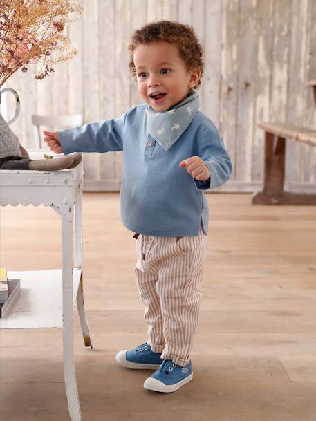 Baskets en toile bébé bleu chambray+bleu jean 14 - vertbaudet enfant 