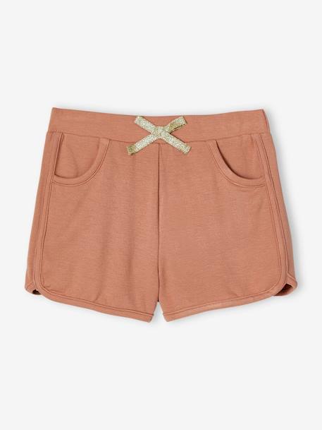 Short sport Basics fille en molleton marine foncé+rose+terracotta 9 - vertbaudet enfant 