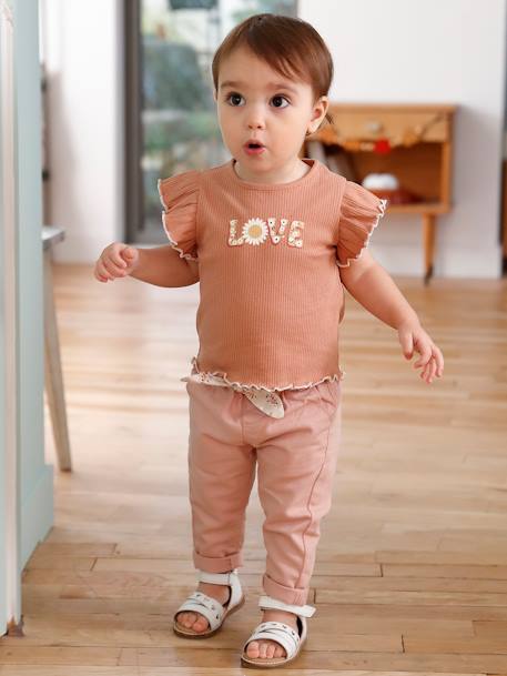 Sandales scratchées en cuir bébé blanc 5 - vertbaudet enfant 