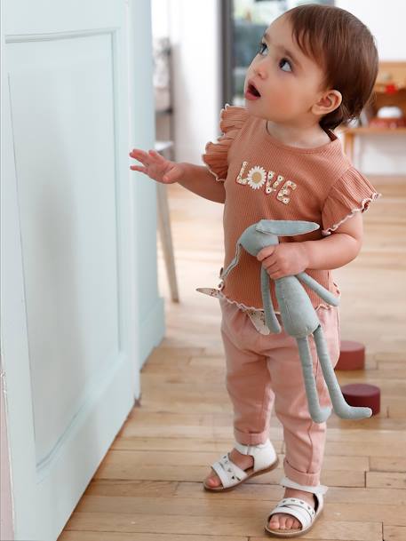 Sandales scratchées en cuir bébé blanc 4 - vertbaudet enfant 