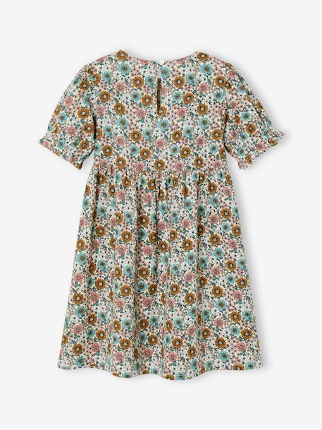 Robe à smocks fille jaune pâle+rose nude 2 - vertbaudet enfant 