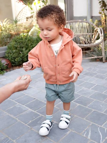 Short sergé taille élastiquée bébé garçon beige+camel+vert de gris 9 - vertbaudet enfant 