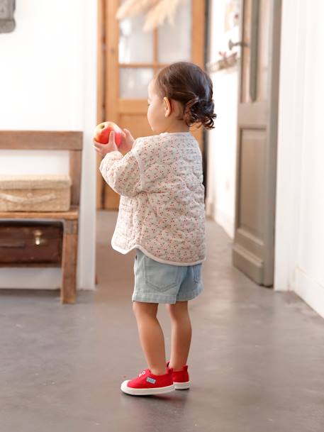 Short paperbag avec  ceinture bébé denim bleached 2 - vertbaudet enfant 