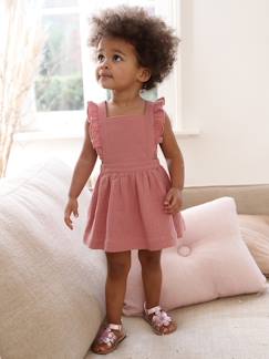 Robe-salopette en gaze de coton bébé  - vertbaudet enfant