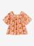 Blouse à fleurs fille manches papillon rose nude 2 - vertbaudet enfant 