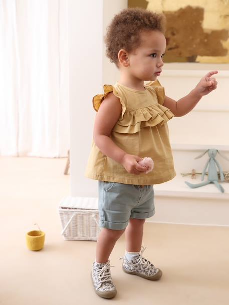 Blouse bébé à volants jaune pâle 6 - vertbaudet enfant 