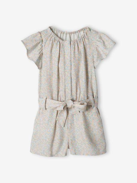 Combi-short fille beige imprimé fleurs roses+blanc imprimé+écru 14 - vertbaudet enfant 