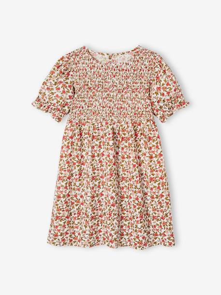 Robe à smocks fille jaune pâle+rose nude 5 - vertbaudet enfant 